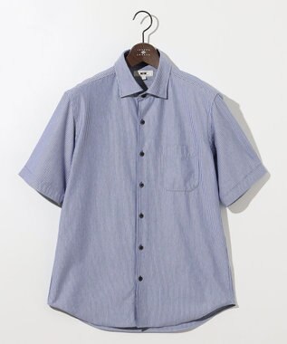【イージーケア・ストレッチ】コンパクトジャージーシャンブレーヘアラインストライプ シャツ