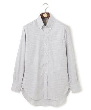 J.PRESS MEN 【Single Needle Tailoring / 形態安定】メランジカラーギンガムチェック シャツ/B.D. ライトグレー系3