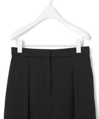 ICB L 【洗える】T/Wベネシャンストレッチ カーブスカート ブラック系