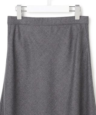 23区 【洗える】ハイカウントフラノ フレア スカート ライトグレー系