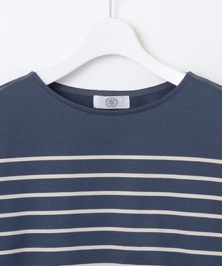 J.PRESS LADIES バスクボーダー カットソー ブルーグレー×グレージュ