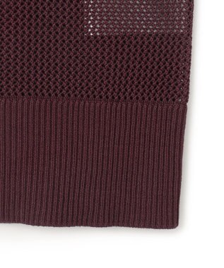 UNFILO L メッシュ ハーフスリーブ プルオーバー ボルドー