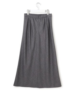 23区 【洗える】ハイカウントフラノ フレア スカート ライトグレー系