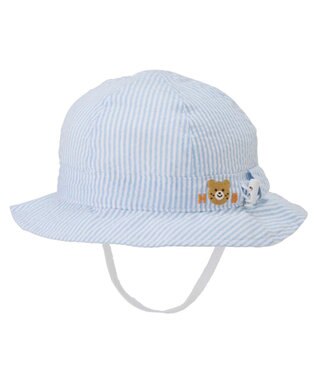 MIKI HOUSE HOT BISCUITS 【44-54cm】サッカー素材 ストライプ柄クロッシェ(帽子)