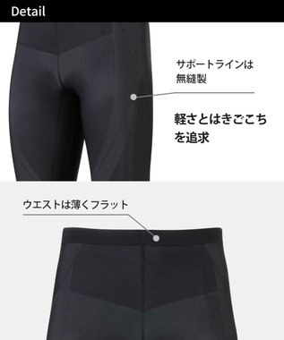CW-X 【MEN】 CW-X メンズ スポーツタイツ ハーフ(ひざ上丈) 下半身サポート(股関節・腰・おしり・ふともも) マラソン 球技 HZO695 /ワコール ブラック