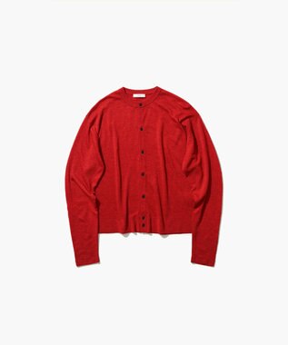 ATON GARMENT DYED CASHMERE SILK | クルーネックカーディガン RED