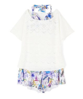 San-ai Resort（三愛水着楽園） 【新色ホワイト＆パープル入荷】４点セット水着　9M・11L【San-ai Resort（サンアイリゾート）】