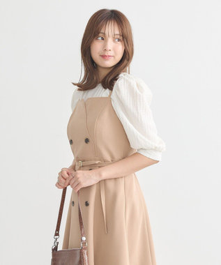 earth music&ecology トレンチ風キャミワンピース Beige