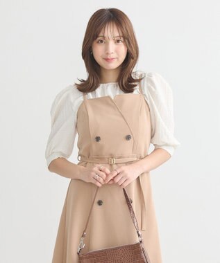 earth music&ecology トレンチ風キャミワンピース Beige