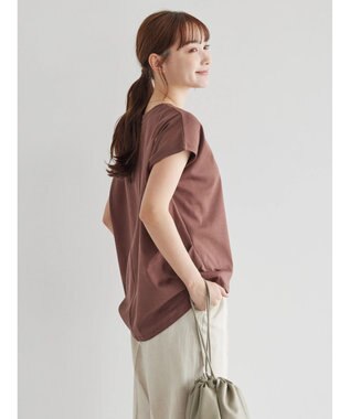 AMERICAN HOLIC キレイＣｏｔｔｏｎフレンチスリーブカットプルオーバー Brown