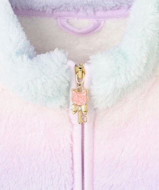 ANY KIDS 【ドッキング可能】ネコボアブルゾン ラベンダー×レインボー