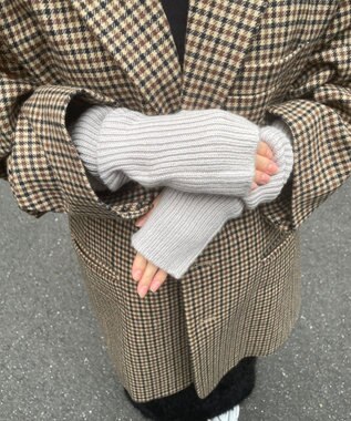 MOONBAT 【カシミヤ100%】リブニットアームウォーマー グレー