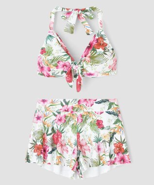 San-ai Resort（三愛水着楽園） 【新色ホワイト＆パープル入荷】４点セット水着　9M・11L【San-ai Resort（サンアイリゾート）】 ホワイト