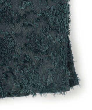 23区 L 【洗える】シアーカットジャカード ブラウス パイングリーン系