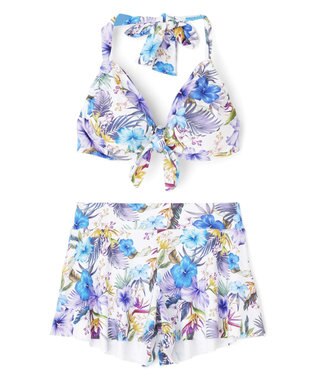 San-ai Resort（三愛水着楽園） 【新色ホワイト＆パープル入荷】４点セット水着　9M・11L【San-ai Resort（サンアイリゾート）】 パープル