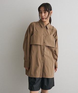 CRAFT STANDARD BOUTIQUE ビスチェレイヤード風シャツ Brown