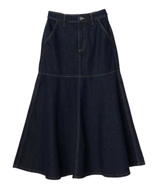 earth music&ecology ペプラムマーメイドデニムスカート Indigo