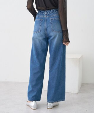 earth music&ecology ワイドフリンジデニムパンツ Indigo