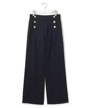23区 L 【洗える】リネンヴィスコースストレッチ マリンパンツ ネイビー系