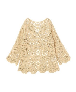 earth music&ecology クロシェ風プルオーバー Light Yellow