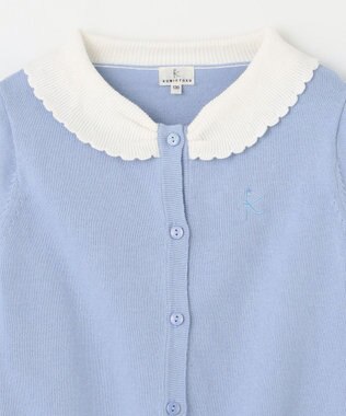組曲 KIDS 【150-160㎝】リボンカラー カーディガン サックスブルー系