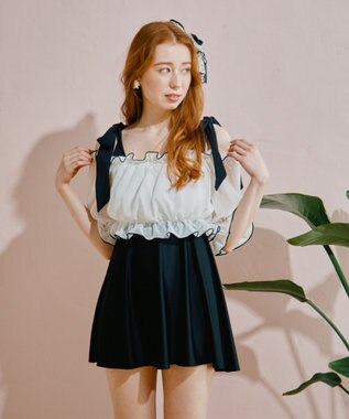 San-ai Resort（三愛水着楽園） WEB限定　Aラインワンピ9号・11号【Big Apple's（ビッグアップルズ）】 ホワイト