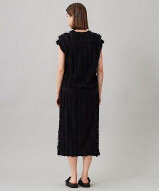 ICB L 【洗える】カットジャガード Vネックニット ブラック系