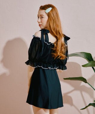 San-ai Resort（三愛水着楽園） WEB限定　Aラインワンピ9号・11号【Big Apple's（ビッグアップルズ）】 クロ