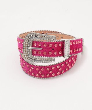 WEGO Lビジューラメシャギーベルト ピンク