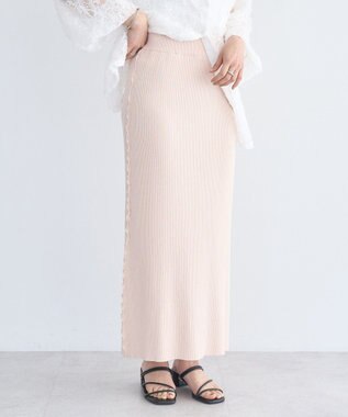 earth music&ecology サイドメローリブニットスカート Light Pink