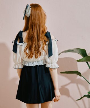 San-ai Resort（三愛水着楽園） WEB限定　Aラインワンピ9号・11号【Big Apple's（ビッグアップルズ）】 ホワイト