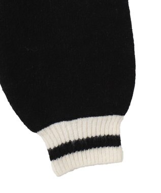 WEGO ラインリブフラッフィーショートニット ブラック