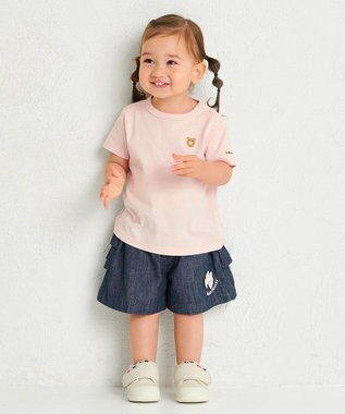 MIKI HOUSE HOT BISCUITS 【80-120cm】 先染めデニム バックフリル キュロットパンツ 紺