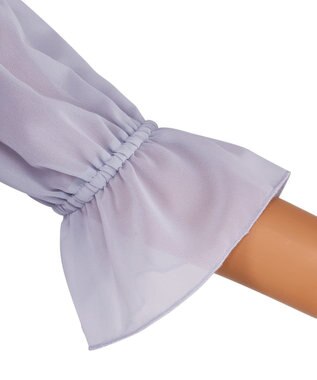 San-ai Resort（三愛水着楽園） パフスリーブトップス付き3点セット水着　9M　【San-ai Resort（サンアイリゾート）】 ブルー×グレー