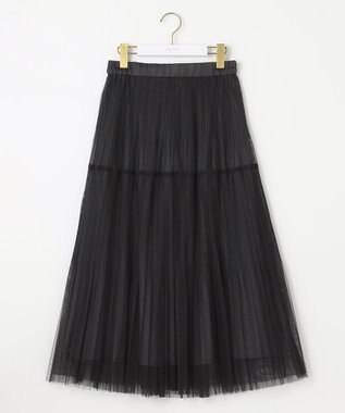 ANY SIS 【美人百花7月号掲載】プリーツチュールティアード スカート ブラック