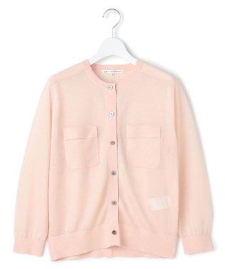 23区 【先行予約/WEB&一部店舗限定カラーあり】シャイニーシアー フラップポケット カーディガン [WEB&一部店舗限定]ピンク系