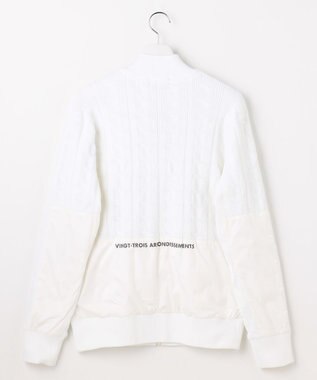 23区GOLF 【MEN】ケーブルジップアップカーディガン　防風裏地付き アイボリー系