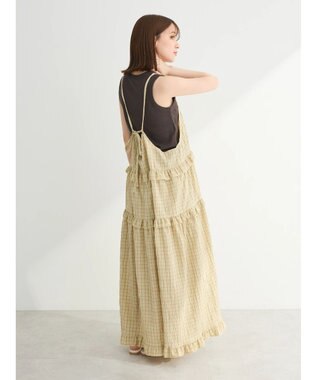 Green Parks ・Ｐｅｔｉｔ　Ｆｌｅｕｒ　チェックティアードキャミワンピ Green