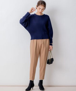 組曲 2WAYウォームストレッチ テーパード パンツ キャメル系