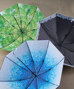 MOONBAT 【ハニカム断熱パラソル】estaa エスタ アイスクリスタル 長傘  晴雨兼用 日傘 遮熱 耐風 50cm ネイビーブルー