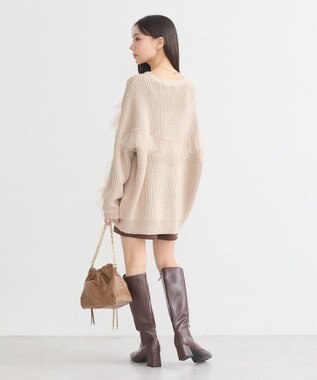 earth music&ecology チュールフリルカーディガン Beige