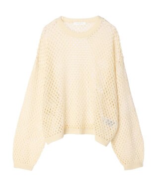 Green Parks メッシュ編みニットプルオーバー Natural
