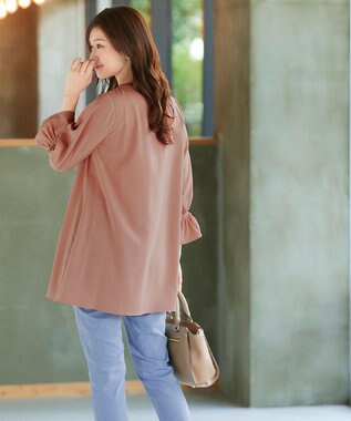Tiaclasse 【洗える】アシメタックネックチュニックブラウス ピンク