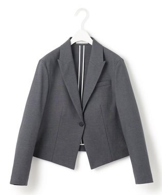 ICB 【接触冷感・UVケア・撥水・洗える】LooseWeave クロップドジャケット チャコール系