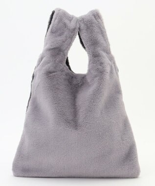 ANY 2WAYバイカラーファーバッグ グレー