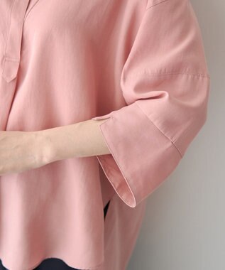 YECCA VECCA バルーン袖スキッパーシャツ Pink