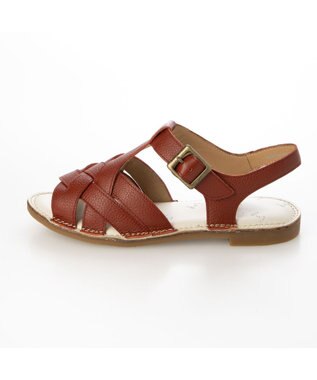 ing <ing>【サスティナブル】クロスメッシュデザインサンダル レッド