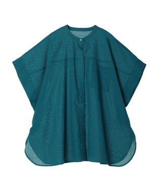 Green Parks 綿麻混ポンチョ風シャツ Blue Green