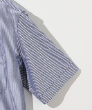 JOSEPH ABBOUD 【キングサイズ・イージーケア・ストレッチ】コンパクトジャージーヘアラインストライプ シャツ ネイビー系1