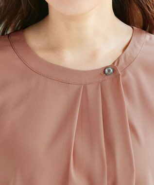 Tiaclasse 【洗える】アシメタックネックチュニックブラウス ピンク